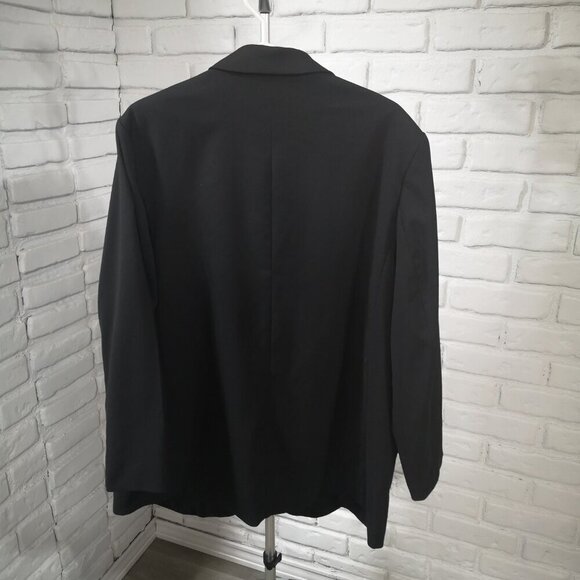 H&M Men's Size XL Black Fully Lined Straight Fit 2 Button Closure Blazer - Picture 2 of 13